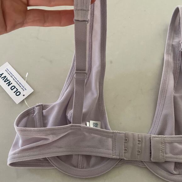 Old Navy Women's Mesh Unlined Underwire Plunge Bra Bellflower Size 32A NWT - Picture 3 of 4